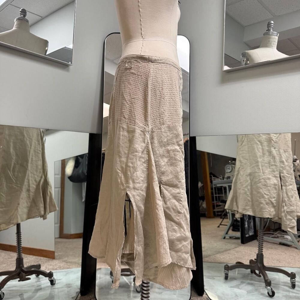 Tan Asymmetrical Patchwork Handkerchief Skirt - image 2